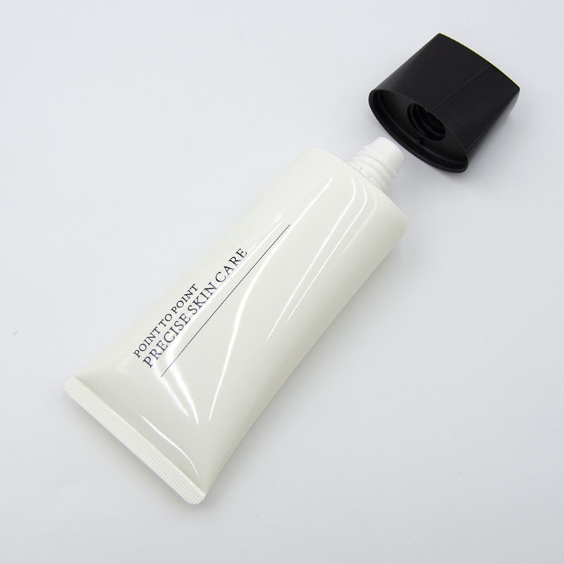 Tubo exprimidor de plástico suave para crema para ojos, limpiador, protector solar, diseño con tapa abatible para el cuidado de la piel