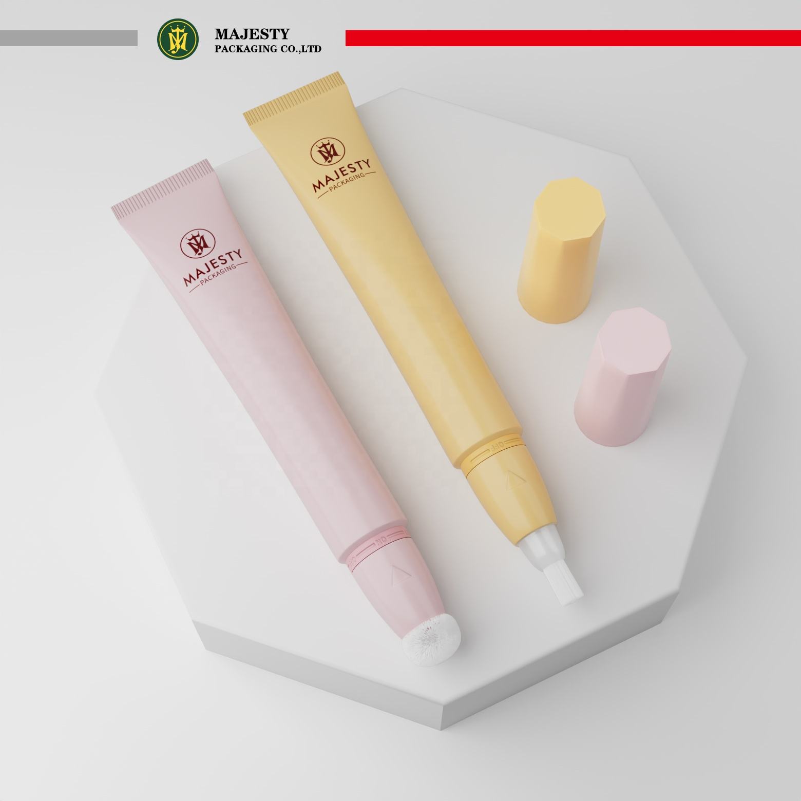 Tubos de plástico cosméticos de 19 mm, 5 ml, 10 ml, 15 ml, 20 ml, con tapa de interruptor de encendido y apagado, tubo exprimidor para crema de ojos y lápiz labial