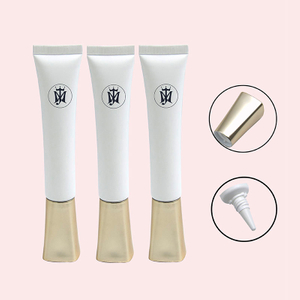 Tubos de plástico con tapa cuadrada OEM para base de maquillaje líquido, suero en crema para ojos, forma ovalada de 30ml y 50ml con boquilla larga para embalaje
