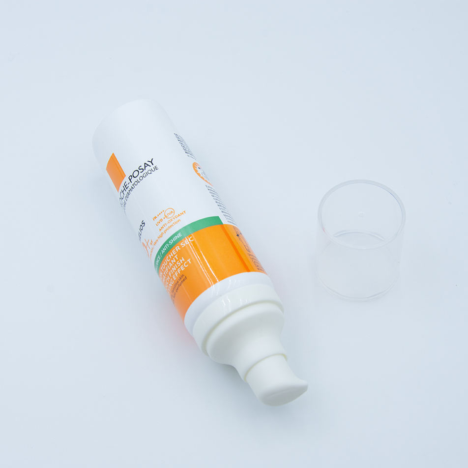 Tubo de bomba sin aire de plástico vacío personalizado para crema solar, embalaje de base de crema BB para máscaras de crema de ojos y protector solar facial