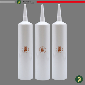 Tubo de plástico OEM PE con boquilla larga para sellador acrílico de masilla, relleno de calafateo de silicona pintable para reparación de paredes y ventanas