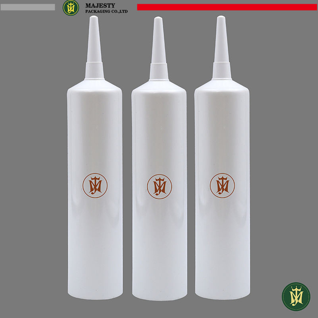Tubo de plástico OEM PE con boquilla larga para sellador acrílico de masilla, relleno de calafateo de silicona pintable para reparación de paredes y ventanas