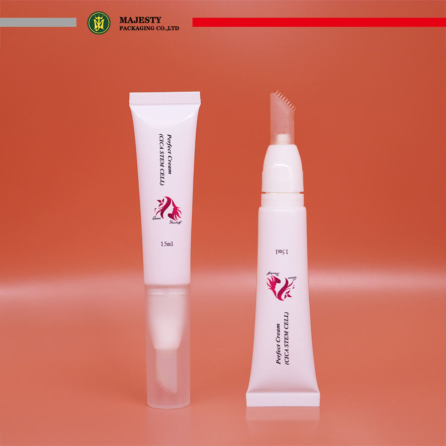 Mini tubos de embalaje de bálsamo labial de plástico, 5ml/10ml/15ml, con aplicador de silicona, contenedores vacíos para bálsamo labial, tubo exprimidor para masaje
