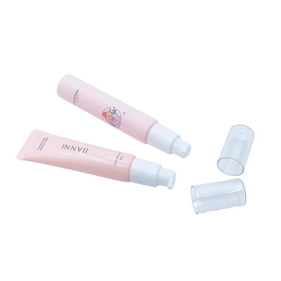 Tubos vacíos de lujo para crema de ojos BB, de plástico, 15ml, 30ml, 50ml, con bomba sin aire, tacto suave, mate, rosa, protección solar, champú, cosméticos