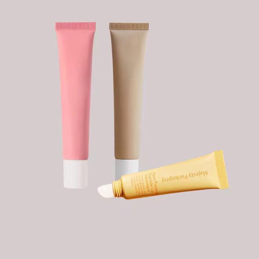 Aplicador de plástico personalizado de 19mm, barra de labios, bálsamo de brillo de labios, tubo de brillo de labios de 15ml y 20ml, tubos de plástico cosméticos exprimidos