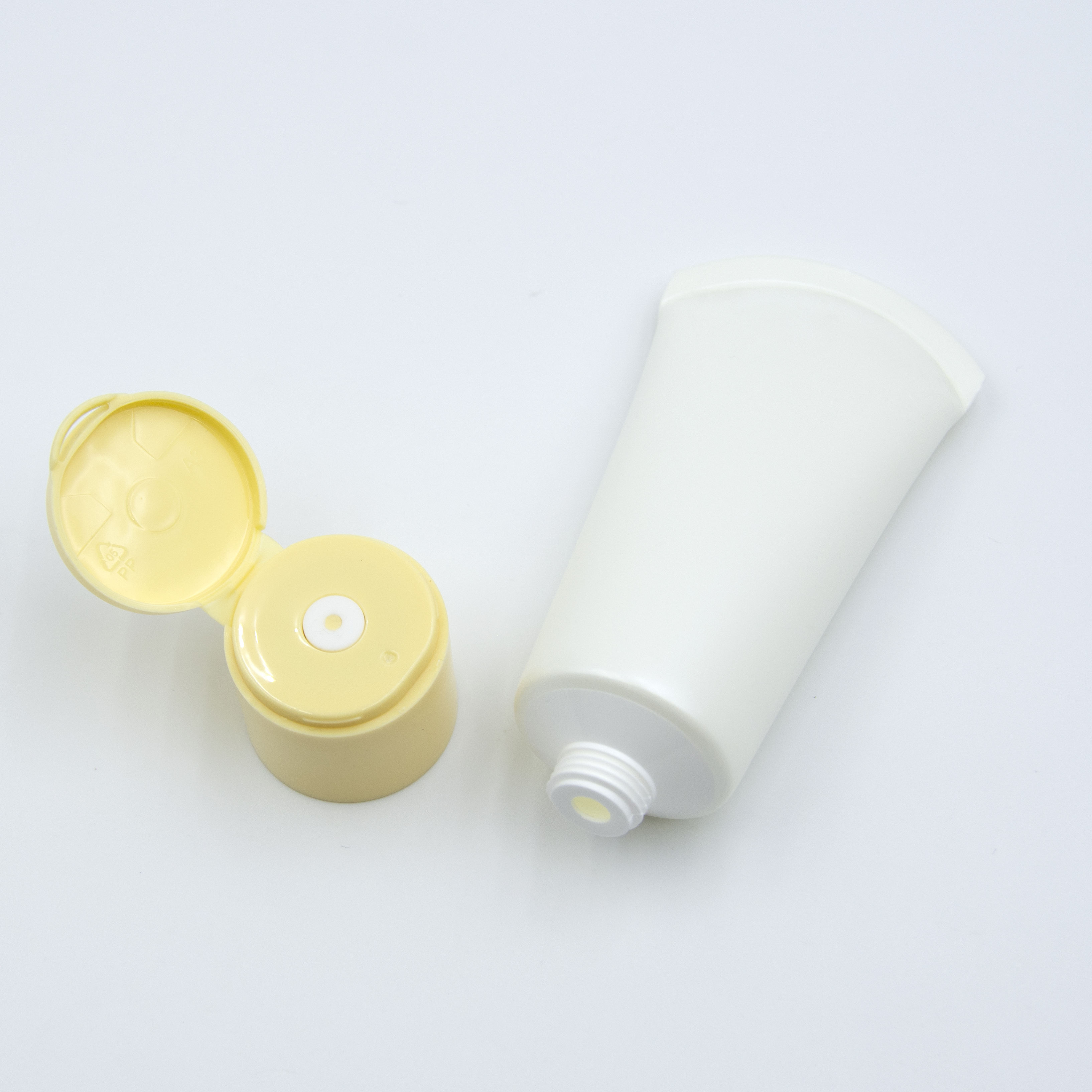 Champú vacío de plástico, acondicionador, loción corporal, tubo de plástico cosmético, tubo de PE, embalaje de 50ml, 100ml, 150ml, tapa superior abatible, tubo de plástico