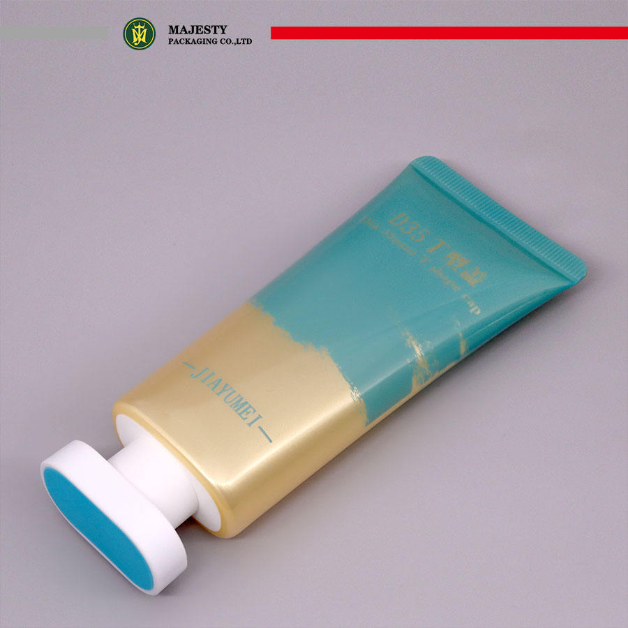 Logotipo privado Envase de cosméticos Embalaje de tubo de plástico Forma ovalada Tapa de rosca Tubo de compresión suave Manejo de superficie de impresión Offset
