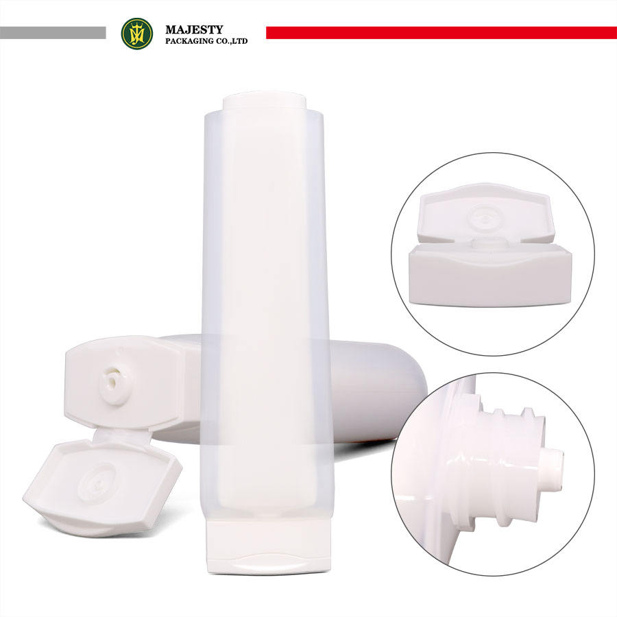 Tubo doble de doble fase personalizado, tapa abatible, tubo cosmético de plástico para el cuidado de la piel de 100ml para loción corporal, doble compresión para mayor comodidad