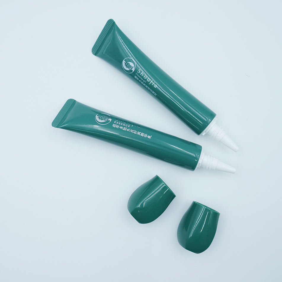 Tubo de plástico para crema para ojos, aplicador puntiagudo, tapón de rosca Irregular único, tubo para cuidado de la piel, embalaje de tubo de plástico cosmético