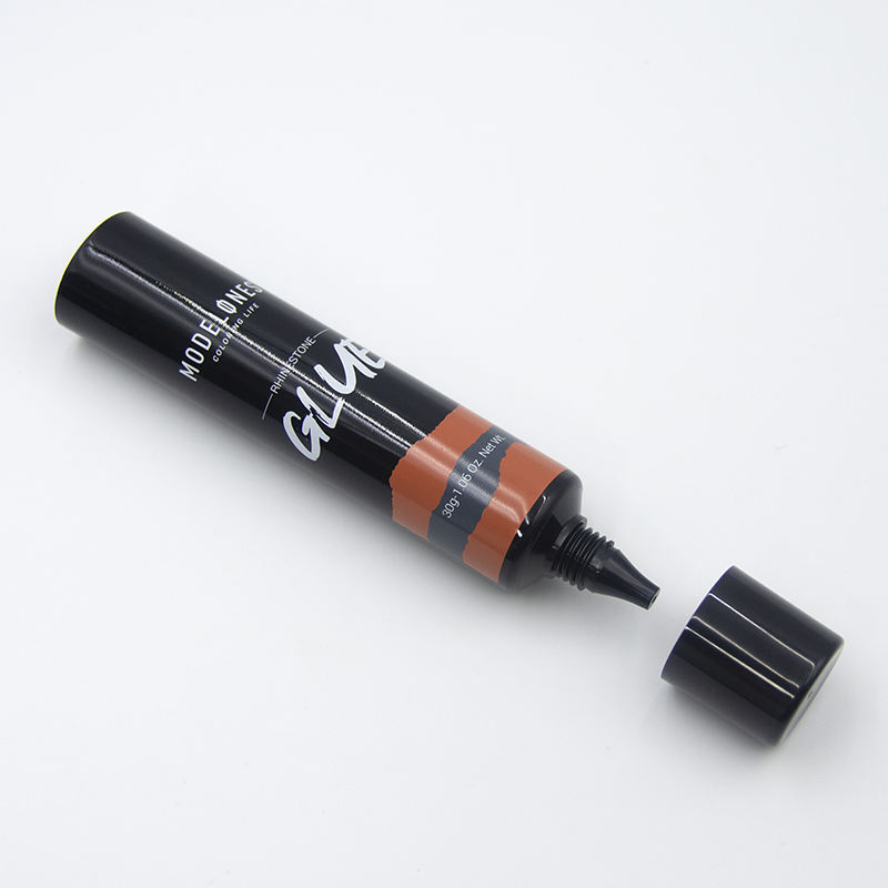 Tubo suave negro mate personalizable de 30ml para crema de base líquida cosmética, tubo de protección solar, tubo de crema BB