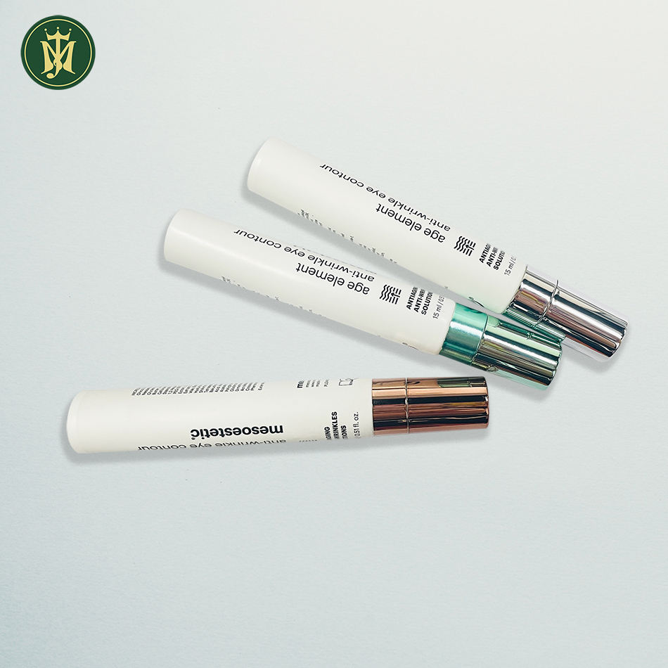 Personalizado de 19 mm de diámetro. Tubo de crema para ojos vacío, 10ml, 15ml, 20ml, embalaje superior de cerámica de masaje de plástico con aplicador de placa de cerámica