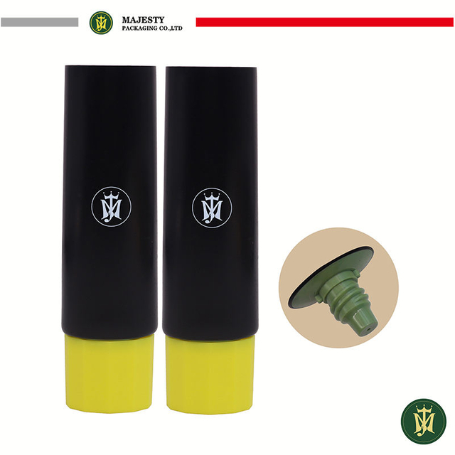 Tubo vacío personalizado para apretar SPF 50 SunCream, base líquida, tubo de crema facial, embalaje para cosméticos de protección solar con tapón de rosca