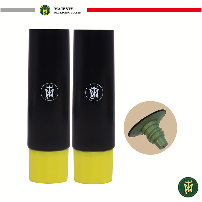 Tubo vacío personalizado para apretar SPF 50 SunCream, base líquida, tubo de crema facial, embalaje para cosméticos de protección solar con tapón de rosca