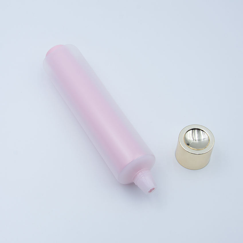 Tubo de compresión suave transparente personalizado de doble cámara, embalaje extruido de PE doble, crema para el cuidado de la piel, protector solar facial, loción para ojos