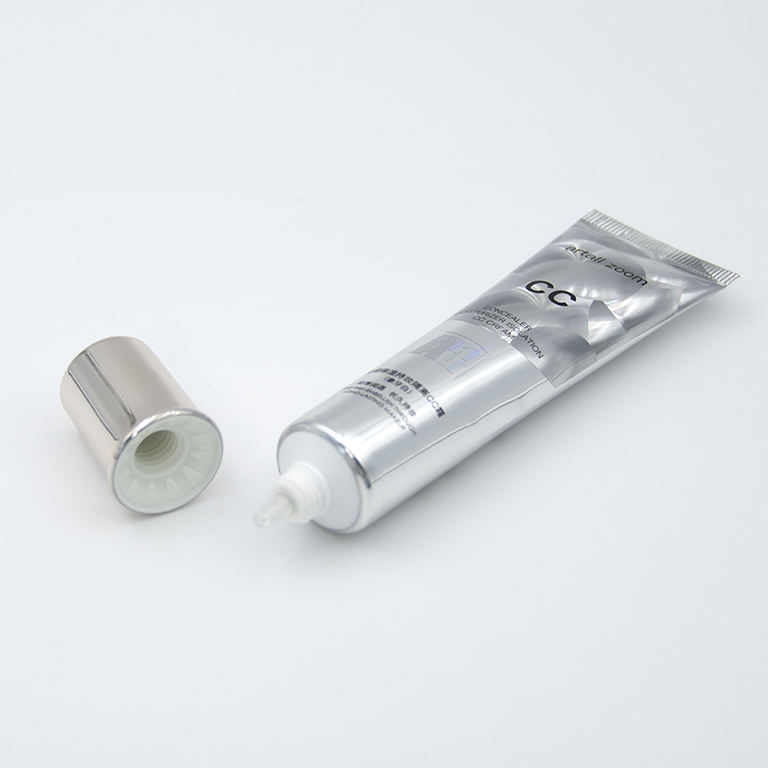 Tubo de plástico suave para apretar con láser, base de aluminio, BB y CC, tubo de suero para el cuidado de la piel con tapa de rosca