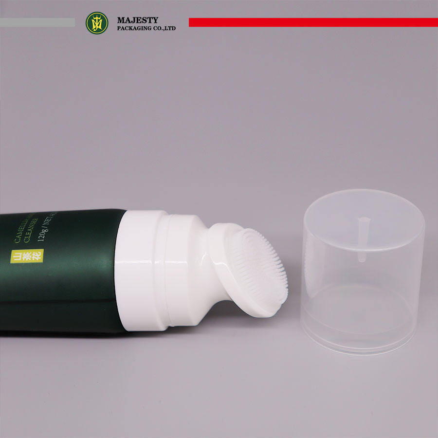 Tubo de limpiador facial personalizado, aplicador de silicona para apretar, tubo de plástico, embalaje cosmético, tubo suave para masaje