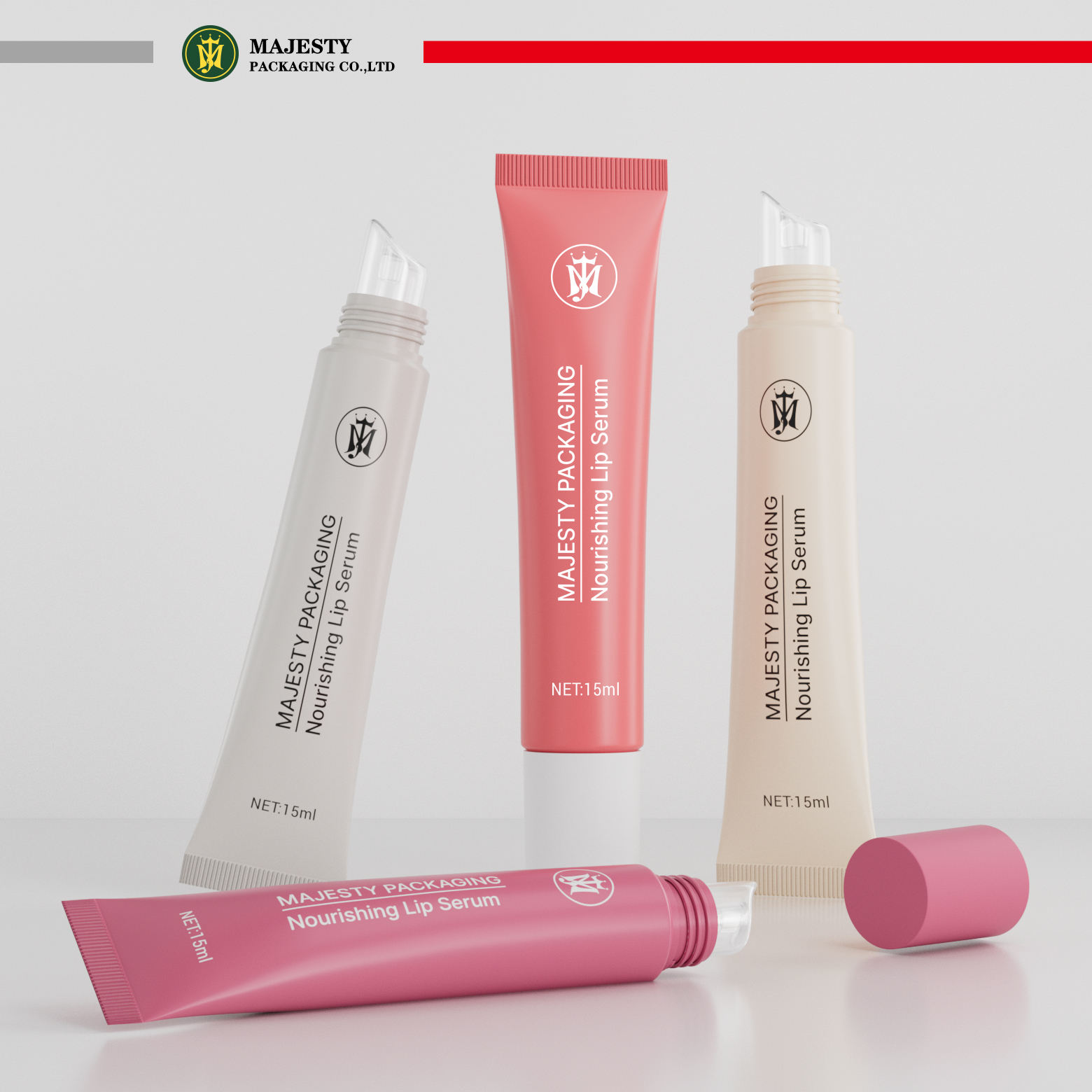Tubos exprimidores de brillo de labios personalizados de 10 ml y 15 ml Envases de brillo de labios Tubo suave de plástico Tubo de brillo de labios de plástico personalizado