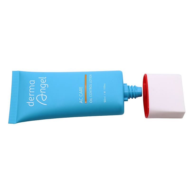 Tubos de plástico PE planos ovalados OEM de 30ml/50ml para cosméticos, envases exprimibles, tapón de rosca serigrafiado, protector solar, base en crema BB