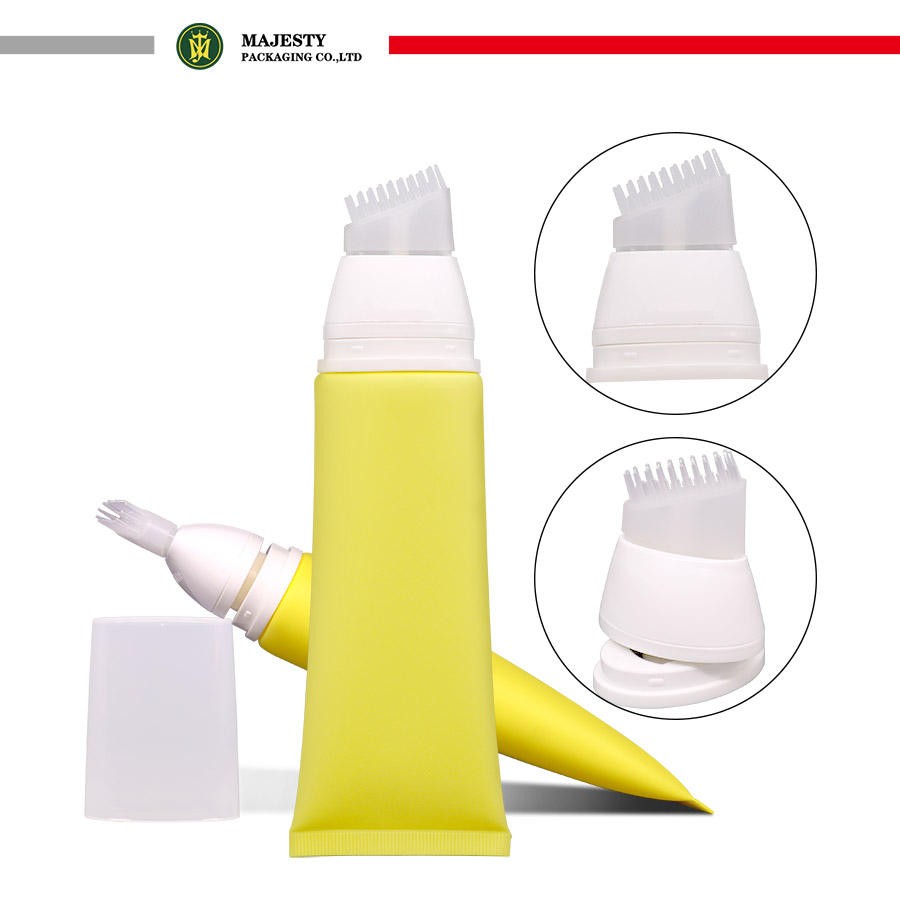 Peine de silicona para el cuidado del Color del cabello, Gel para el cuero cabelludo, tubo de champú, embalaje de tubo de plástico cosmético con superficie de serigrafía
