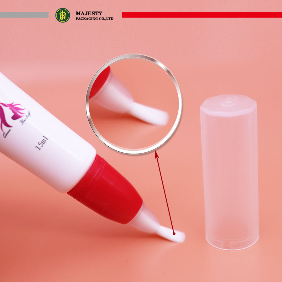 Mini tubos de embalaje de bálsamo labial de plástico, 5ml/10ml/15ml, con aplicador de cepillo, envases vacíos para bálsamo labial