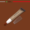 Tubo de plástico OEM con cabezal de cepillo, manejo de superficie de estampado en caliente para colorete, crema para ojos, herramienta cosmética con loción