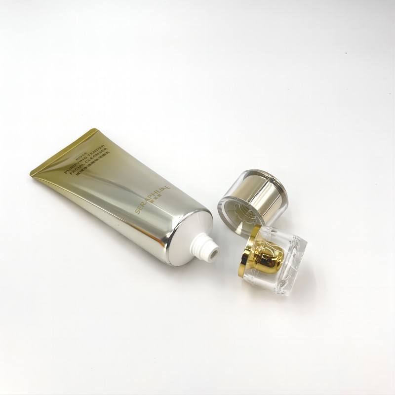 100g PE limpiador Facial crema de manos plástico suave tubo exprimidor tapa de tornillo protector solar ABS tapa de cristal tubo de lavado de cara cosméticos