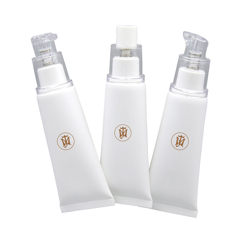 Tubo de PE exprimidor personalizado de 30ML, maquillaje vacío, crema BB, tubo de plástico cosmético, crema facial, bomba prensada, tubo cosmético de plástico suave