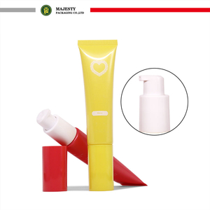 Tubo de loción de bomba cosmética de plástico personalizado, 30ml-60ml, aislamiento de protector solar, base líquida, embalaje de cabezal de bomba de vacío