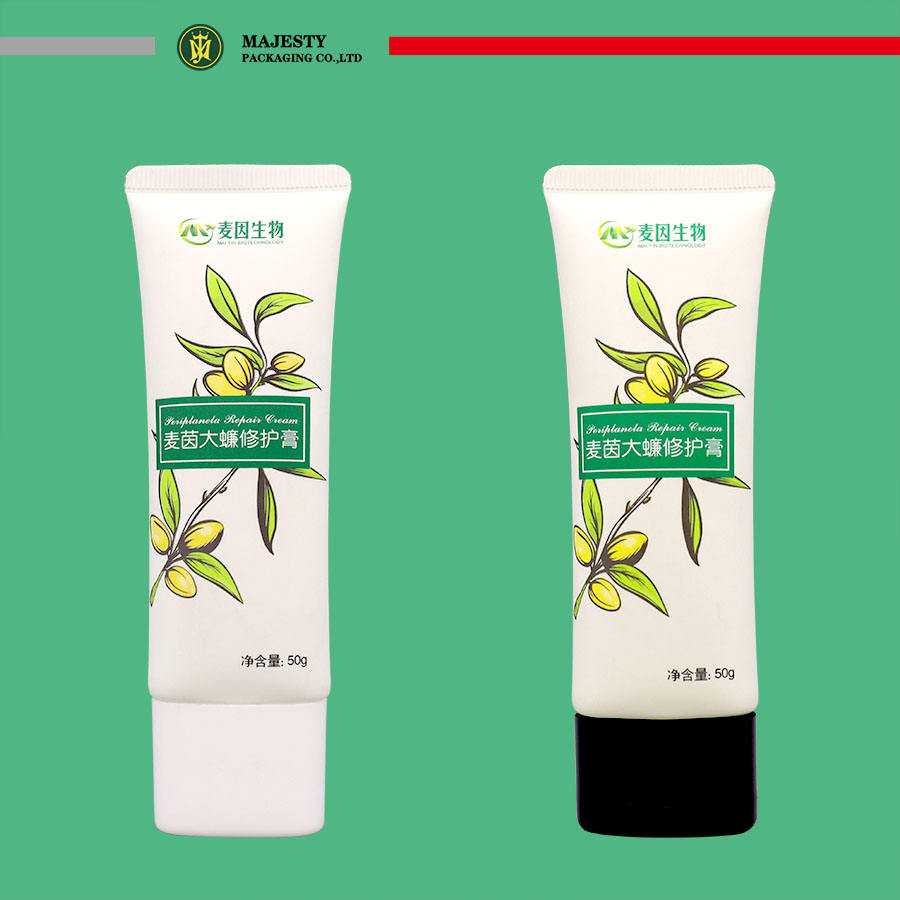 Forma ovalada de tubo de plástico personalizada de 50 ml para crema facial BB Cream y bloqueador solar para envases cosméticos