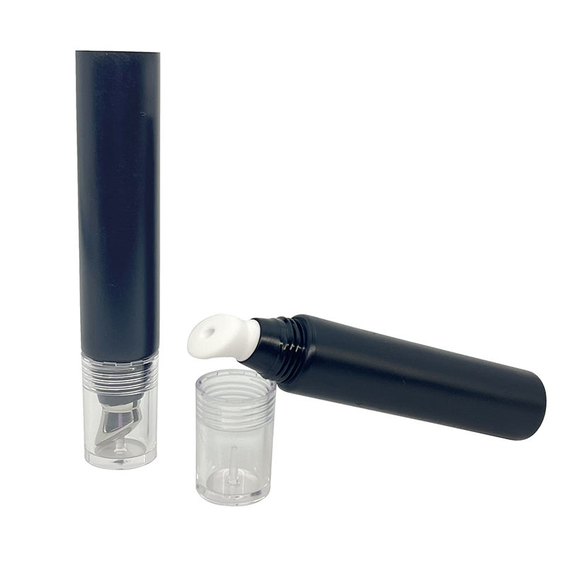 Tubo de plástico personalizado de fábrica de 15 ml para envases cosméticos de rímel con aplicador de aleación de zinc y tubo de crema para ojos de masaje de cerámica