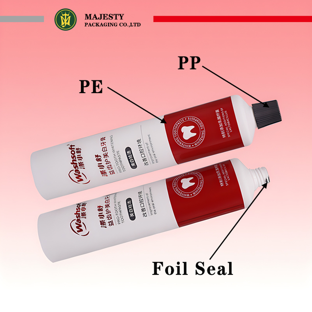 Aplicador de boquilla personalizado de 35mm de diámetro, tubo vacío de 50 ~ 130 ml de capacidad, tapón de rosca para tubo de pasta de dientes cosmética brillante