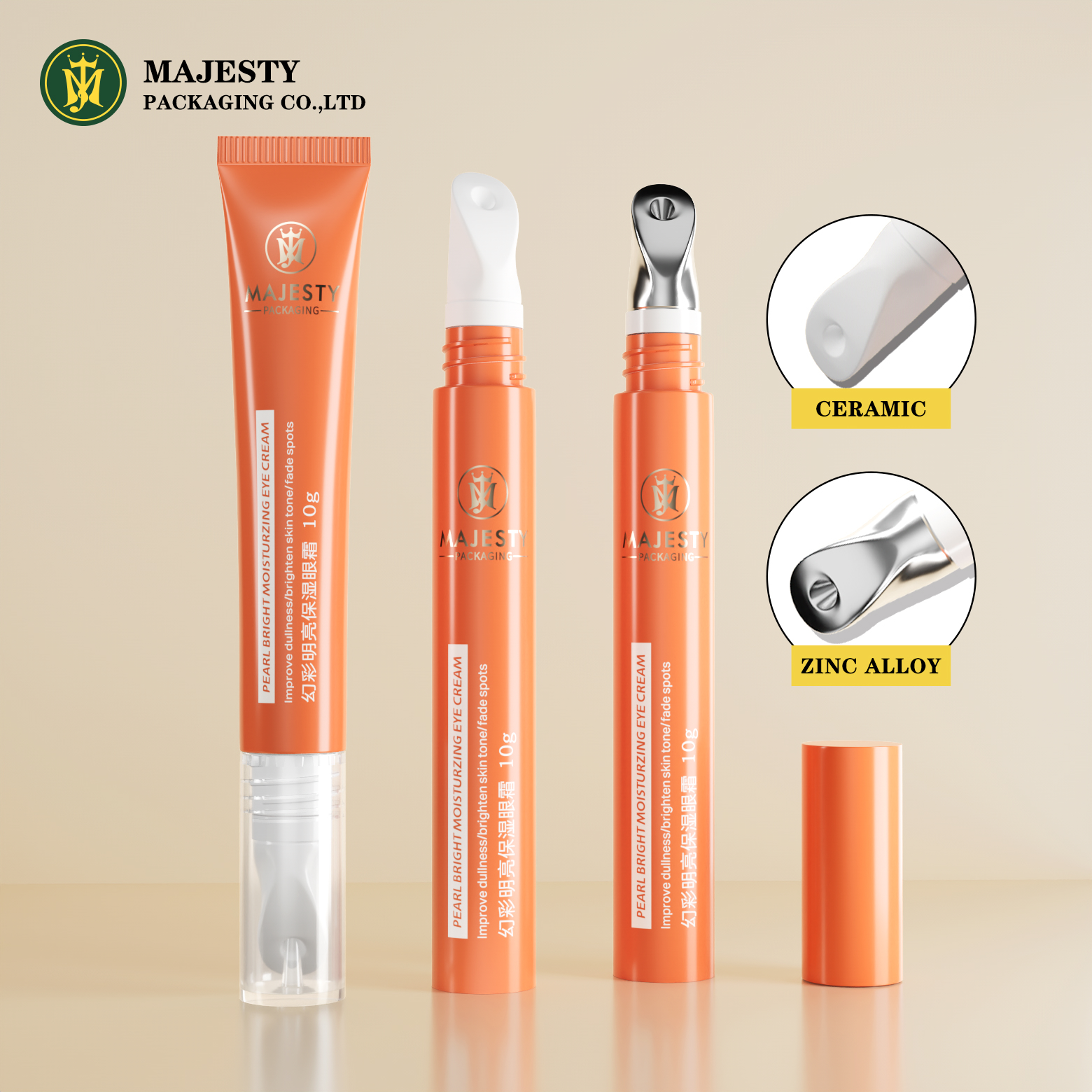 Aplicador de cerámica para crema para ojos 10 ml de bálsamo redondo de bálsamo