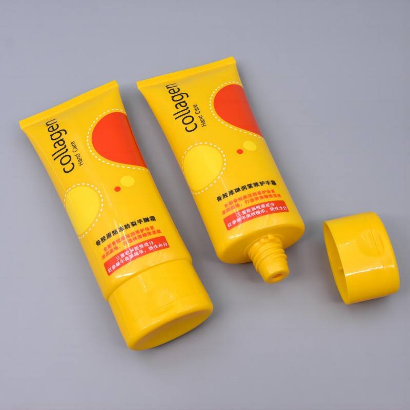 Tubo cosmético de plástico de compresión suave con forma ovalada para el cuidado de la piel, nueva serie, tapa abatible, crema para manos, loción y champú, tamaños de 50ml y 100ml