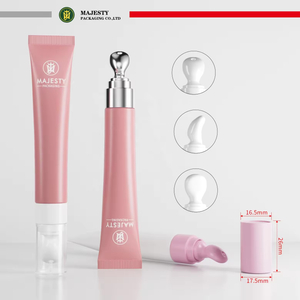 Tubo de crema para ojos, tubo de brillo de labios suave, aplicador de cerámica de aleación de Zinc de 19mm de diámetro, tapa de rosca de 10 ~ 30ml de capacidad