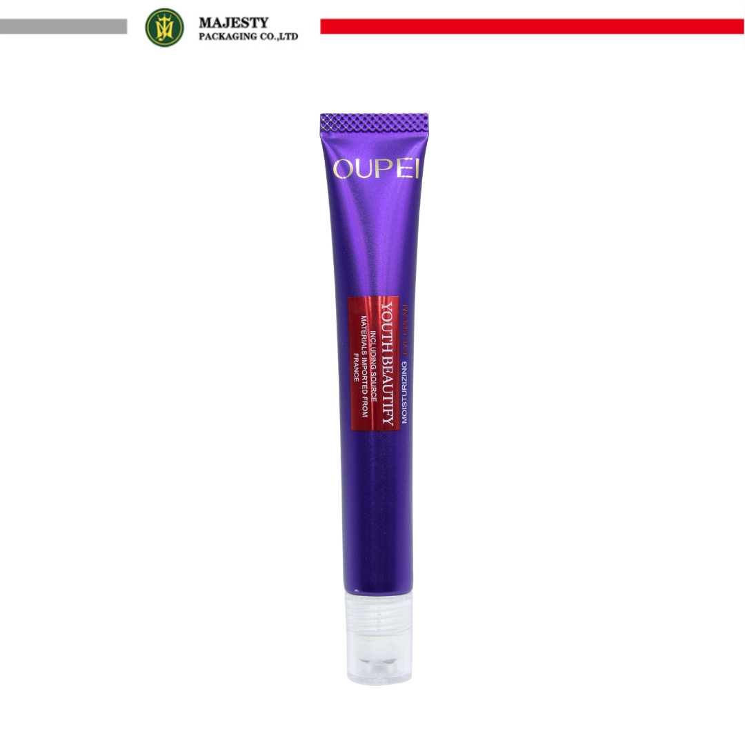 Tubo de plástico vacío para crema para ojos, tubo cosmético para cuidado de la piel, embalaje de 10ml, 20ml, 30ml, rodillo de aleación de Zinc, tubo aplicador de masaje personalizado