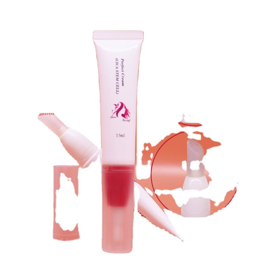 Pequeño tubo de labios de plástico para cosméticos, 10ml, 20ml, aplicador de lápiz labial y brillo de labios, tubo de maquillaje con cepillo
