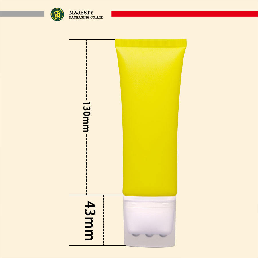 100-120ml tubo ovalado de 3 rodillos crema facial personalizada crema corporal crema de masaje rodillo para apretar masaje tubo de plástico embalaje cosmético