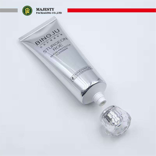 Tapa acrílica de tubo de plástico de aluminio cosmético, limpiador facial, loción, crema BB, tubo suave laminado ABL personalizado