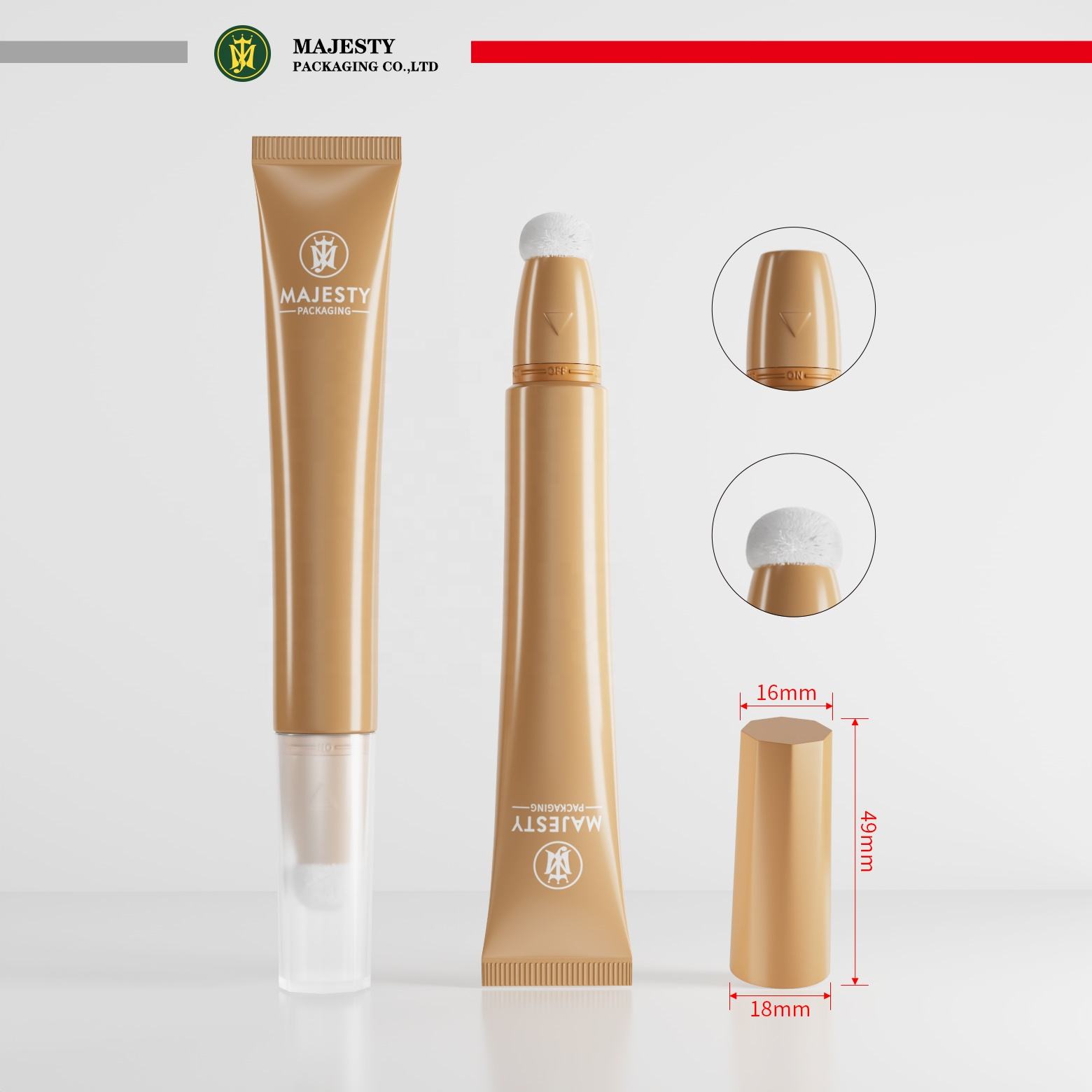 Tubo de PP suave personalizado para esmalte de uñas, contenedores de aceite para lápiz labial, aplicador de masaje con bola de rodillo para rubor, uso cosmético