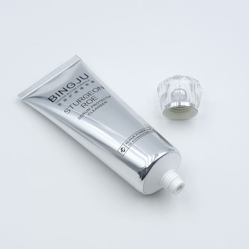 Tapa acrílica de tubo de plástico de aluminio cosmético, limpiador facial, loción, crema BB, tubo suave laminado ABL personalizado