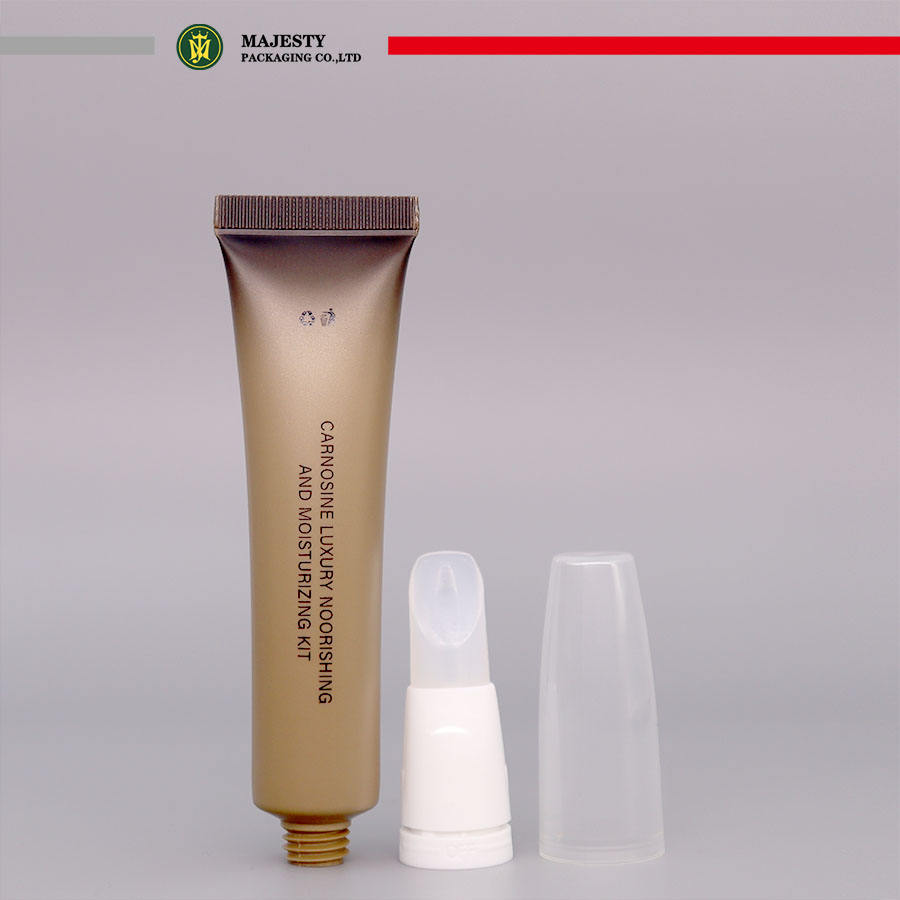 Tubo redondo de 8ml, 10ml, 15ml, brillo labial, Envase de bálsamo labial con cepillo o cabezal de silicona, embalaje de tubo cosmético funcional