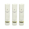 Tubo exprimidor vacío de forma ovalada, embalaje de plástico de 15ml-35ml para crema facial esencial, protector solar, maquillaje líquido, tapa de tornillo dorado