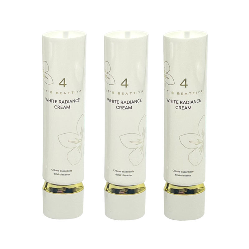 Tubo exprimidor vacío de forma ovalada, embalaje de plástico de 15ml-35ml para crema facial esencial, protector solar, maquillaje líquido, tapa de tornillo dorado