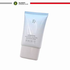 Tubos de plástico PE ovalados planos OEM para 20ml 30ml 50ml Bloqueador solar Envase exprimible Tapón de rosca Cosmético Protector solar BB Cream Foundation