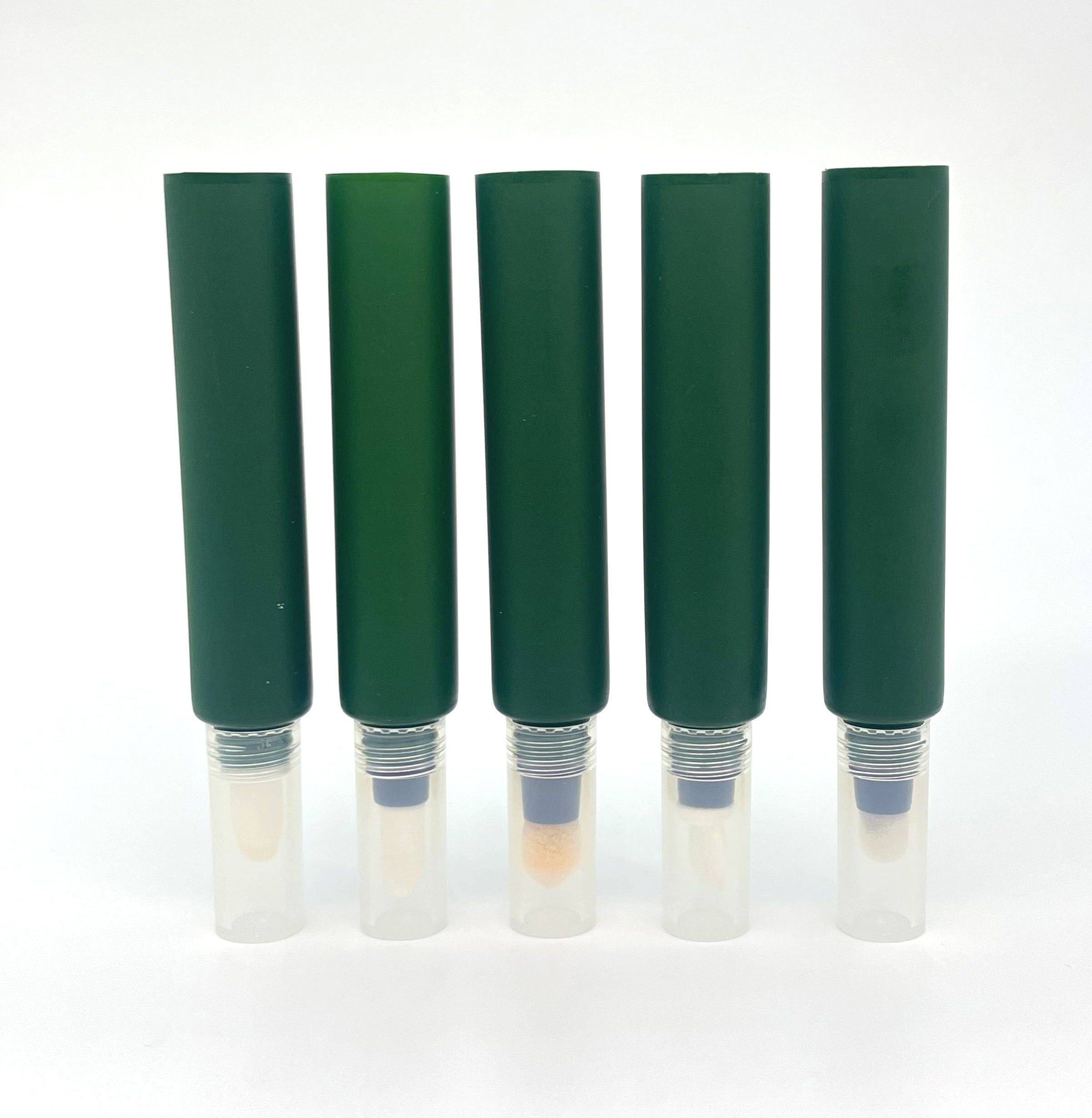Envases de bálsamo labial personalizados, redondos de plástico, respetuosos con el medio ambiente, populares, con aplicador flocado, protector solar, crema para ojos, máscaras para el cuidado de la piel