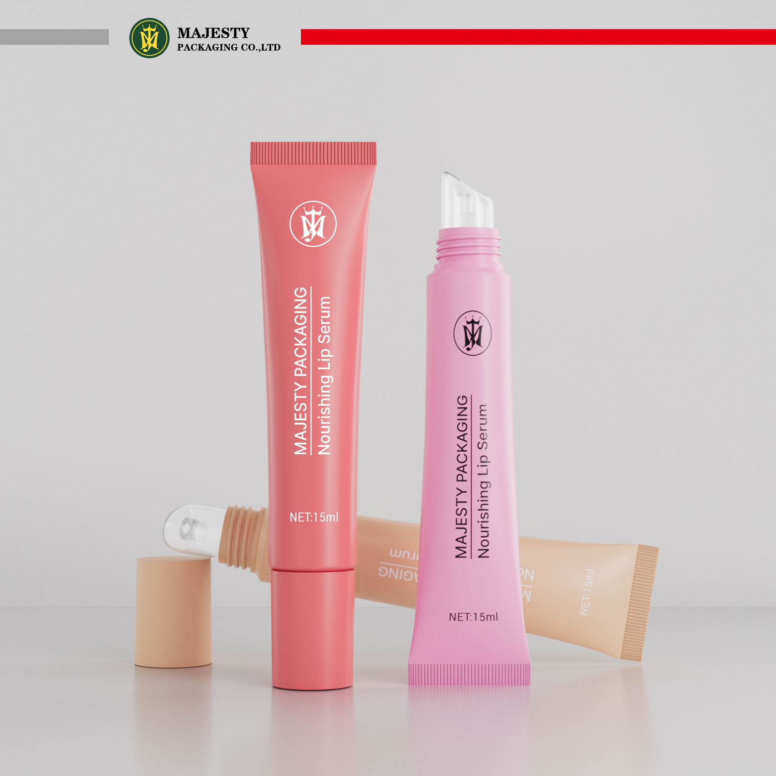 Tubos exprimidores de brillo de labios personalizados de 10 ml y 15 ml Envases de brillo de labios Tubo suave de plástico Tubo de brillo de labios de plástico personalizado