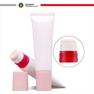 Tubo de plástico vacío para aplicación de esponja, aplicador de esponja dispensadora media, loción corporal, crema facial, embalaje de plástico