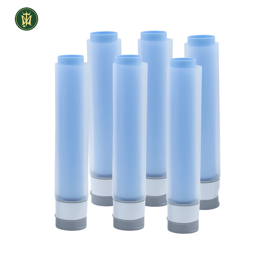 Tubo cosmético de doble cámara de plástico transparente, tubo cosmético de compresión suave, embalaje doble para el cuidado de la piel, tubos de plástico vacíos para loción y crema