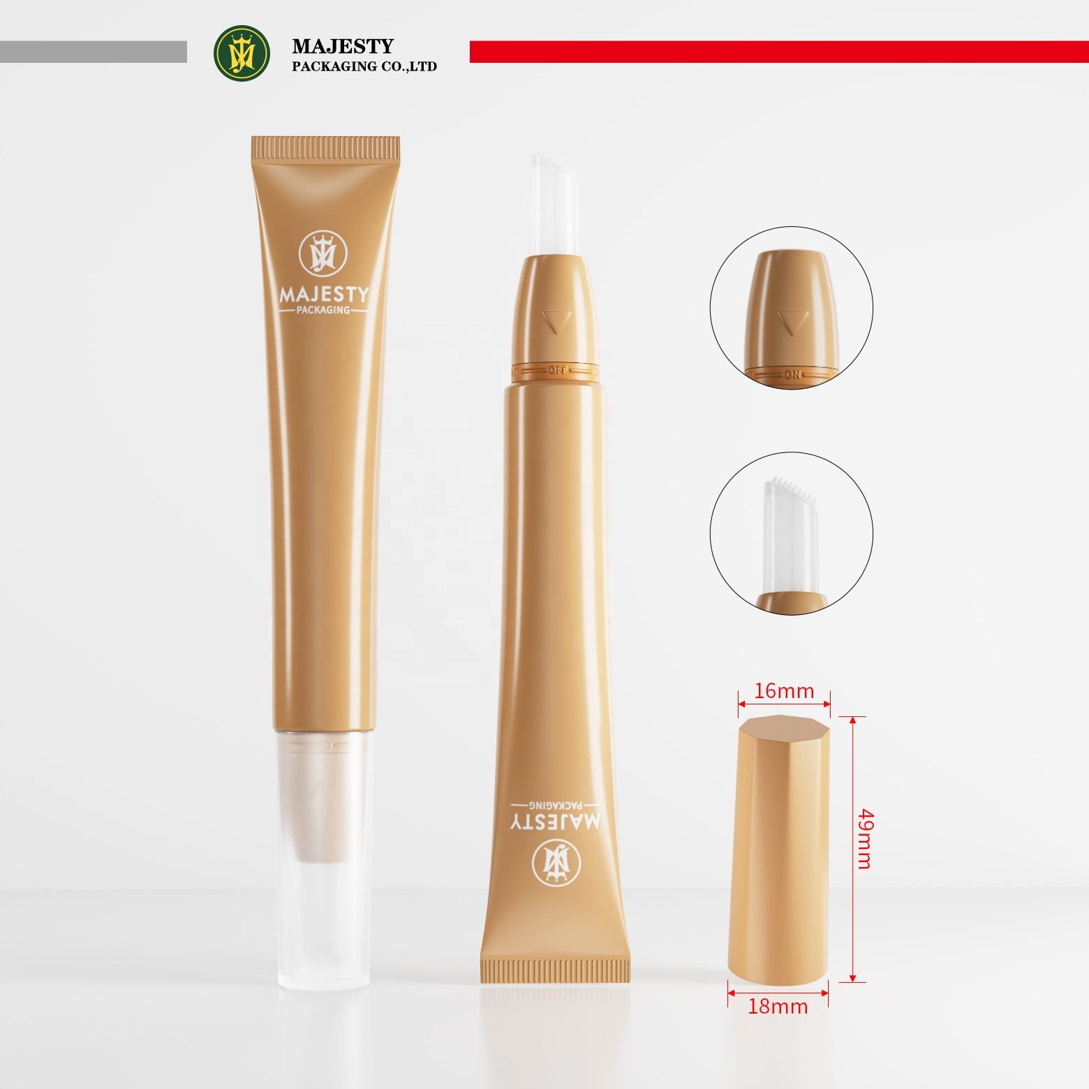 Empaquetado plástico vacío del tubo del labio de los tubos 10ML 15ML 20ML de la crema del ojo del apretón de encargo