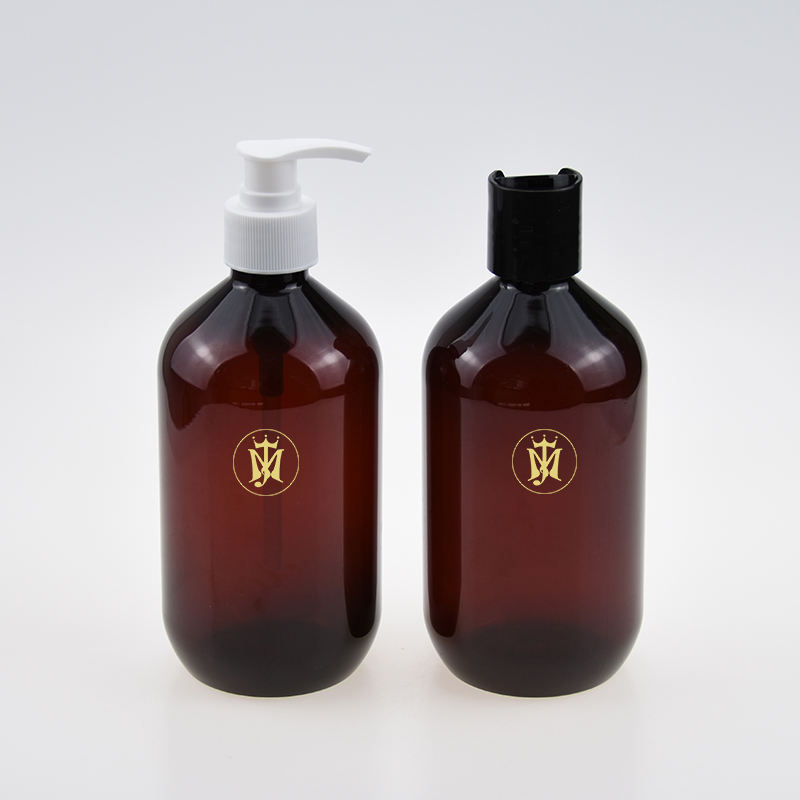 Juego de champú y acondicionador transparente ámbar vacío, 300ml, 500ml, embalaje, botella de PET de plástico para lavado a mano con bomba, reciclado